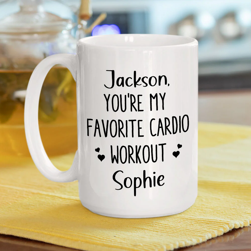 My Favorite Cardio - Personalized Custom Coffee Mug - Image 5