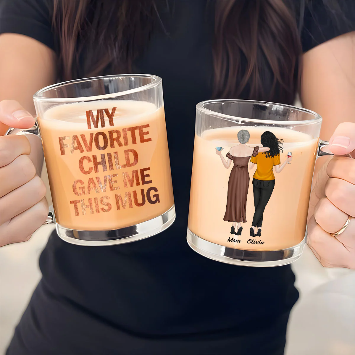 My Favorite Child Gave Me This Mug - Personalized Custom Glass Mug - Image 4
