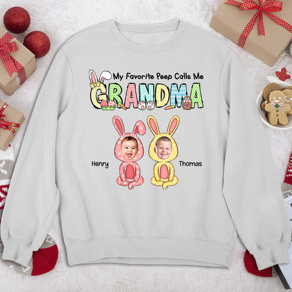 My Favorite Peeps Call Me Grandma - Personalized Custom Sweatshirt - Image 2