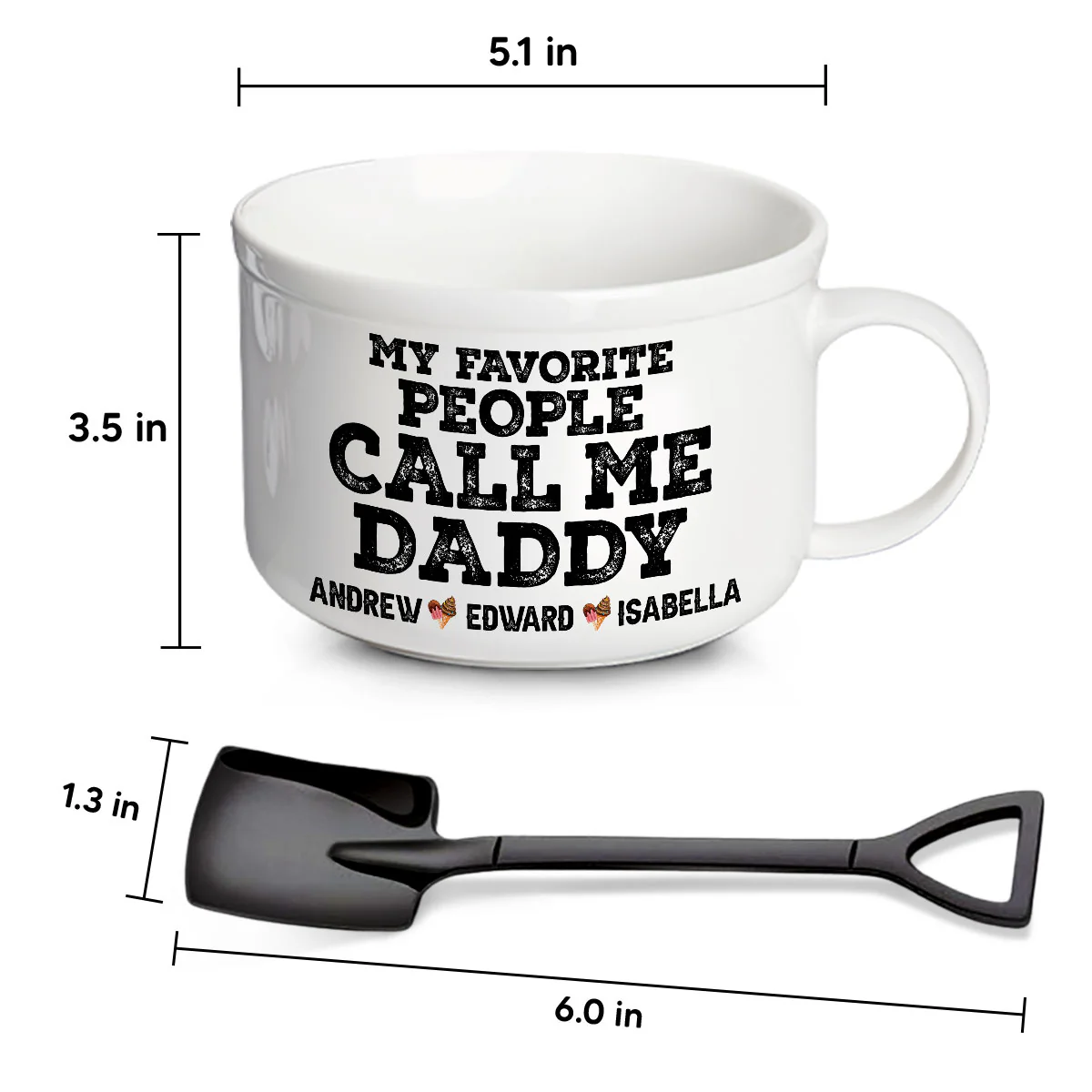 My Favorite People Call Me Daddy - Personalized Custom Ceramic Bowl - Image 3