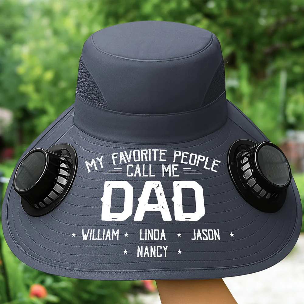 My Favorite People Call Me Daddy - Personalized Custom Solar Fan Hat - Image 2