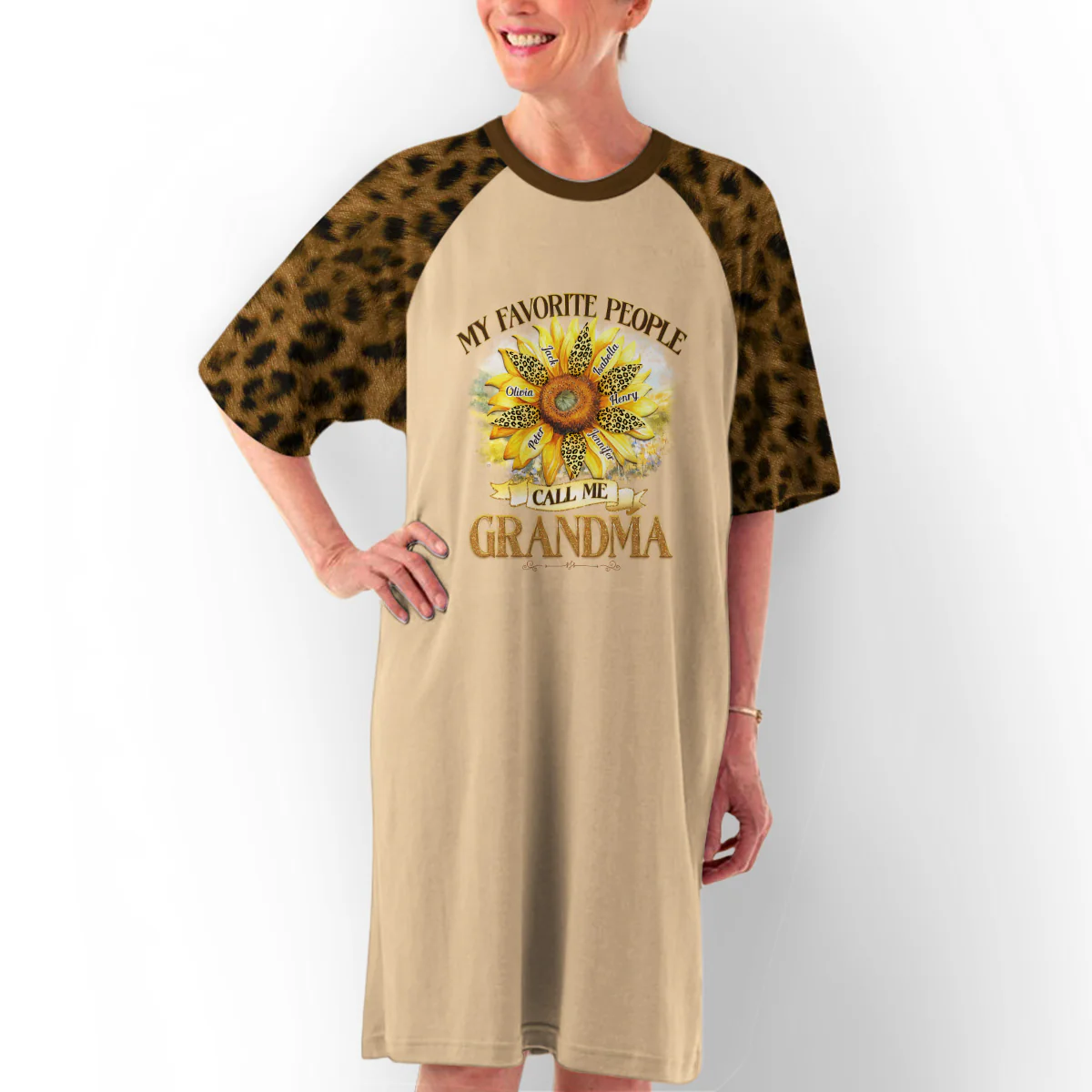 My Favorite People Call Me Grandma - Personalized 3/4 Sleeve Dress - Image 3