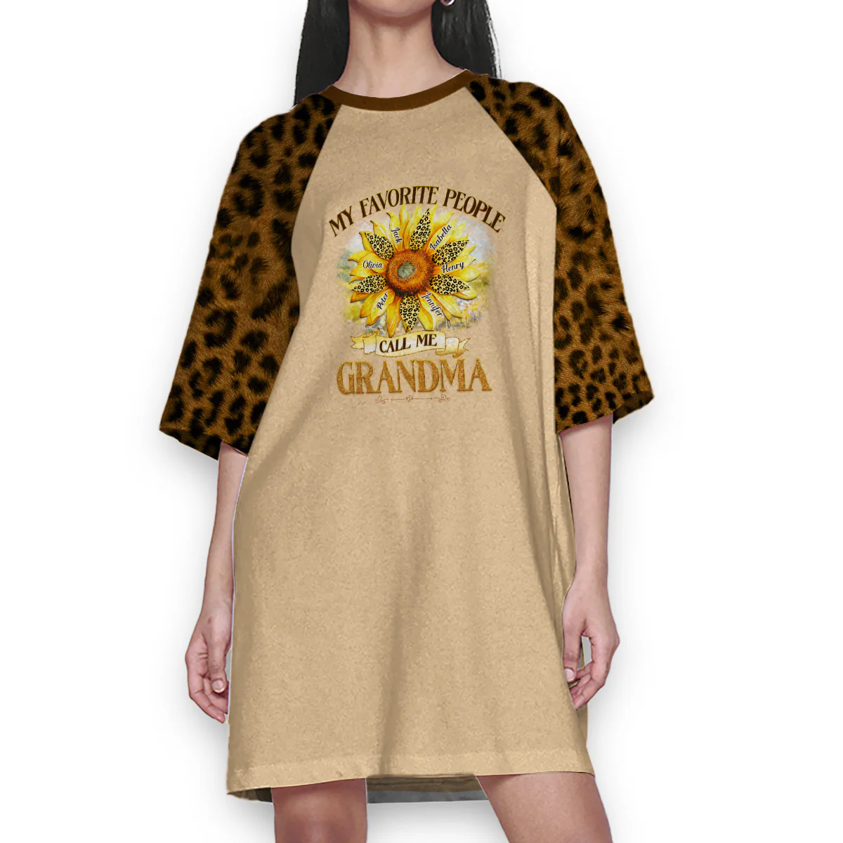 My Favorite People Call Me Grandma - Personalized 3/4 Sleeve Dress - Image 5
