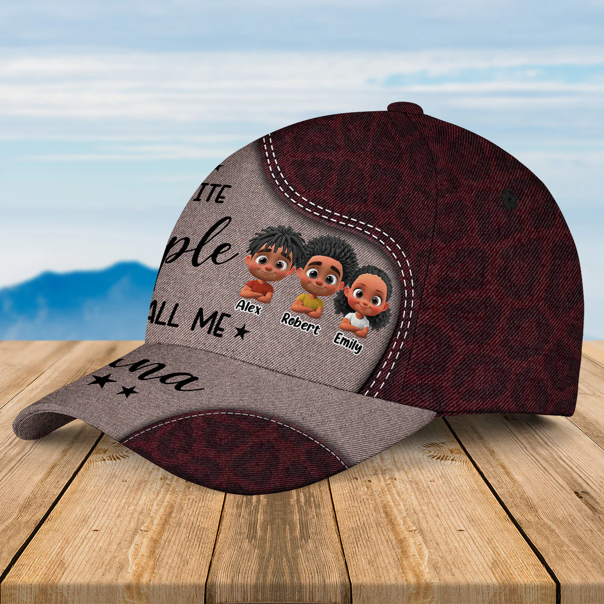 My Favorite People Call Me Grandma - Personalized Custom Classic Cap - Image 4