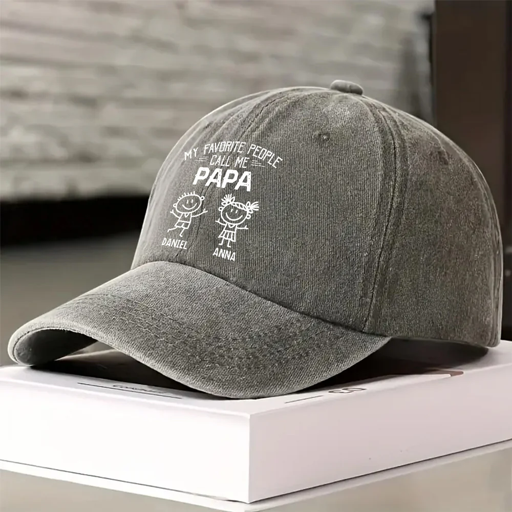 My Favorite People Call Me Legend - Personalized Custom Vintage Washed Denim Cap - Image 5