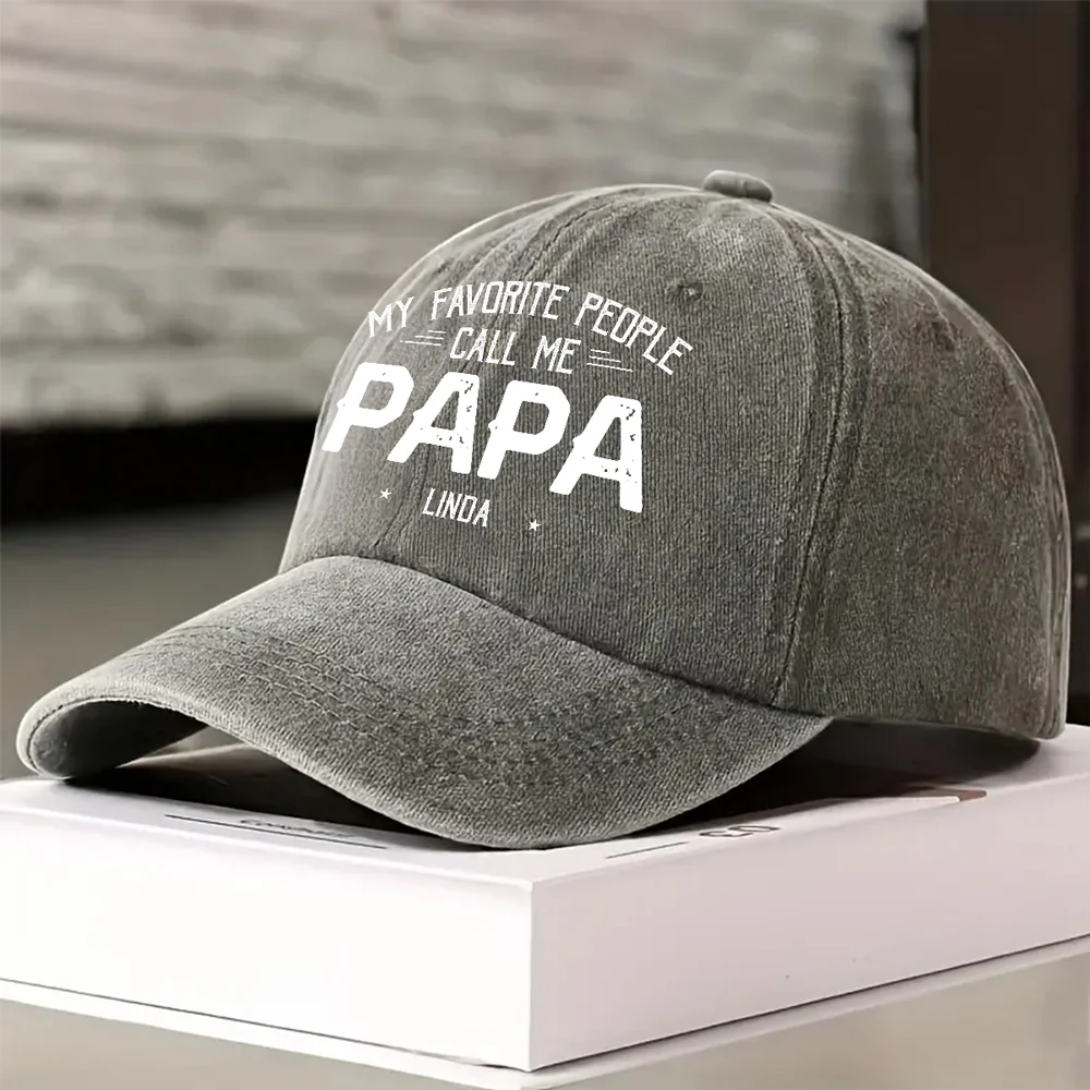 My Favorite People Call Me Love - Personalized Custom Vintage Washed Denim Cap - Image 7