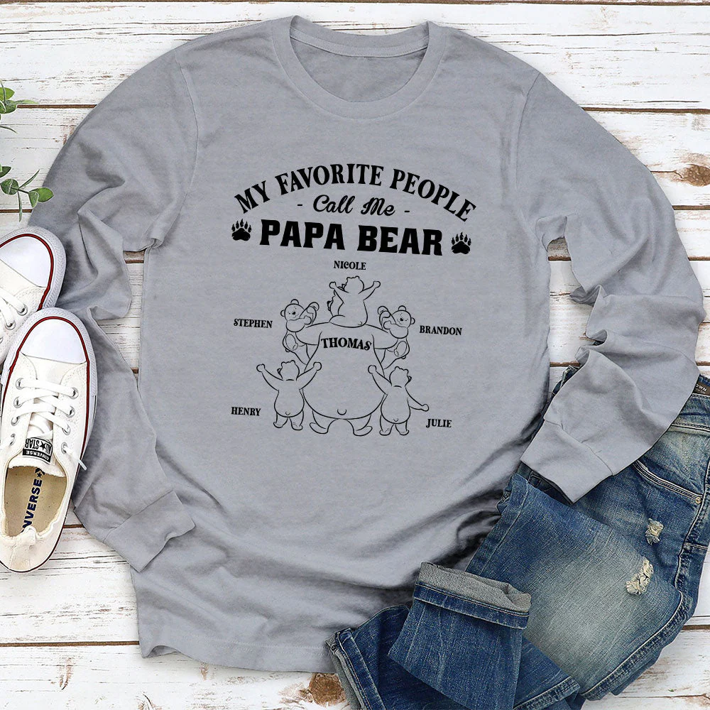 My Favorite People Call Me Papa Bear - Personalized Custom Shirt - Image 4