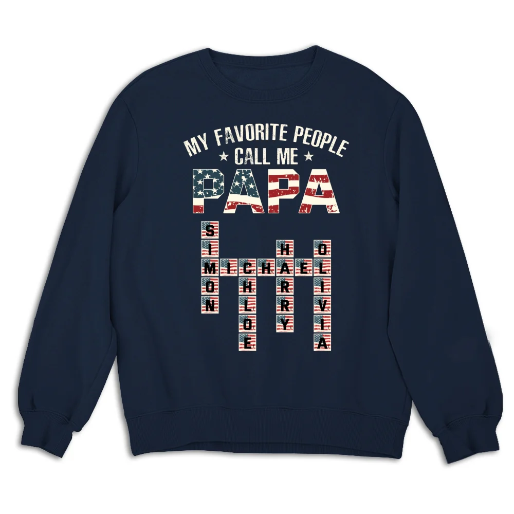 My Favorite People Call Me Papa Crossword - Personalized Custom Shirt - Image 14