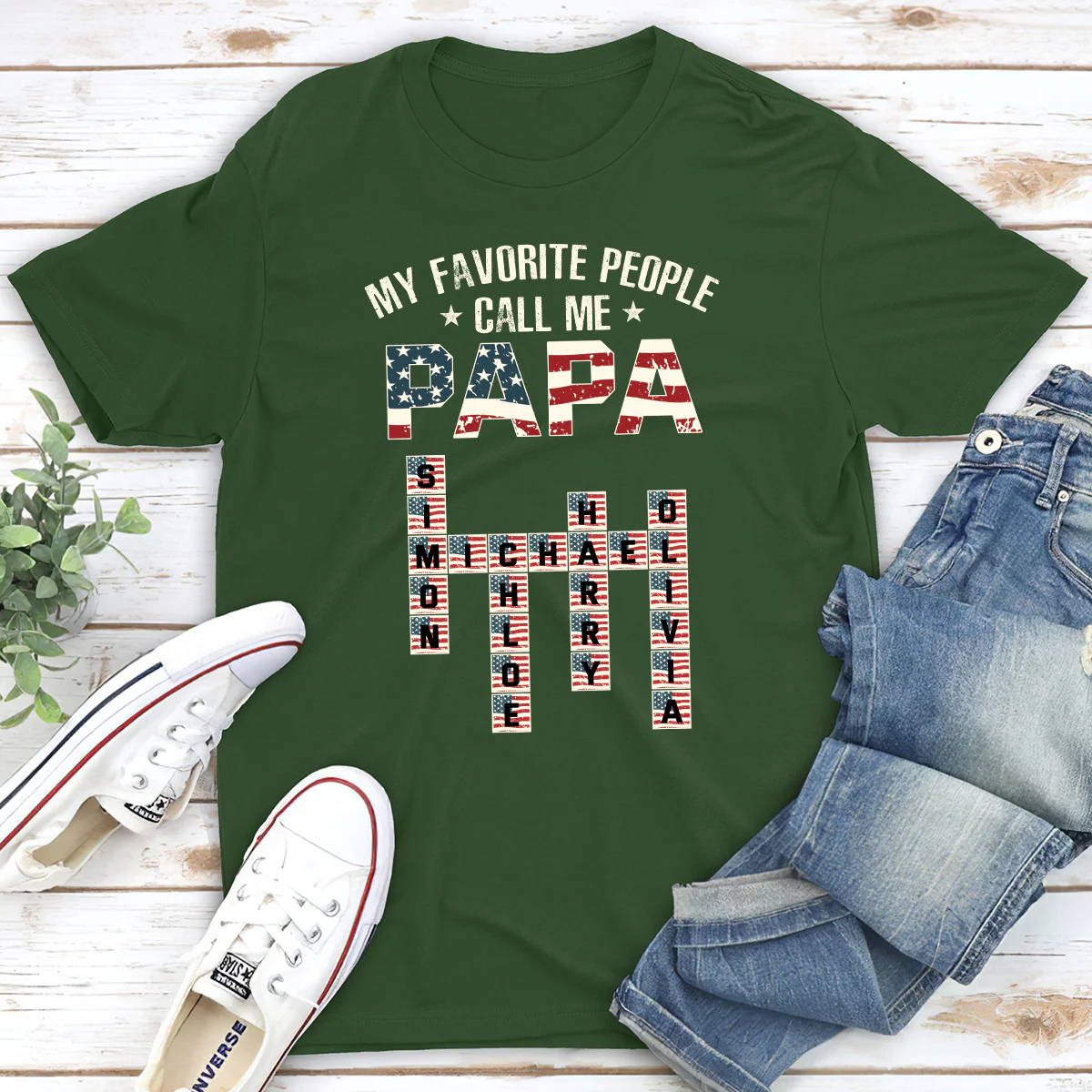 My Favorite People Call Me Papa Crossword - Personalized Custom Shirt - Image 3