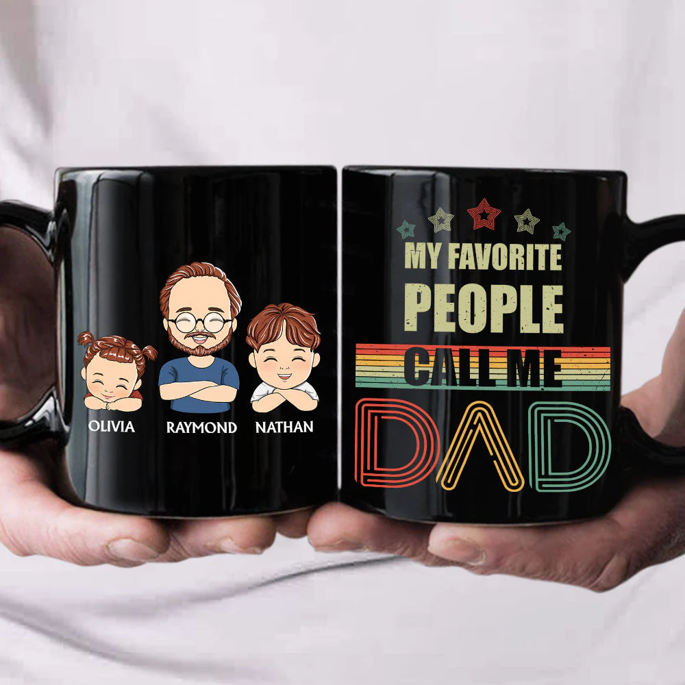 My Favorite People Call Me Papa - Personalized Custom Coffee Mug - Image 2