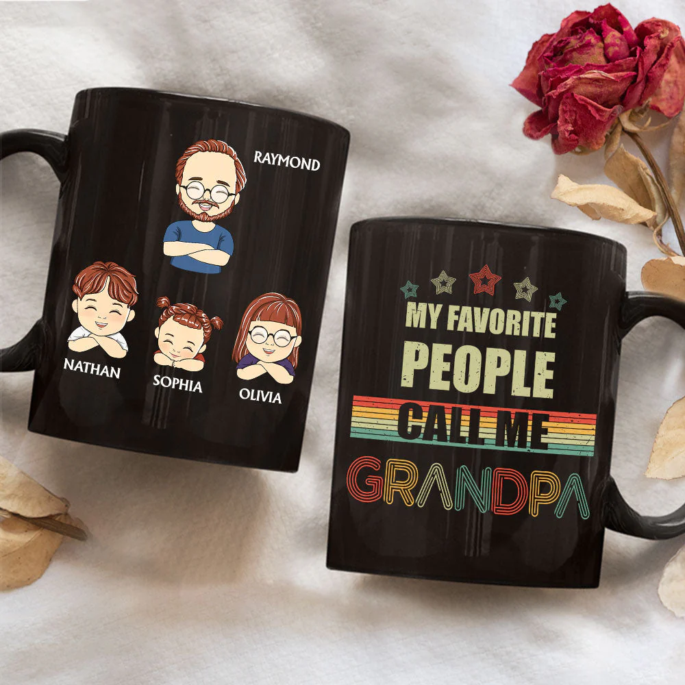 My Favorite People Call Me Papa - Personalized Custom Coffee Mug - Image 3