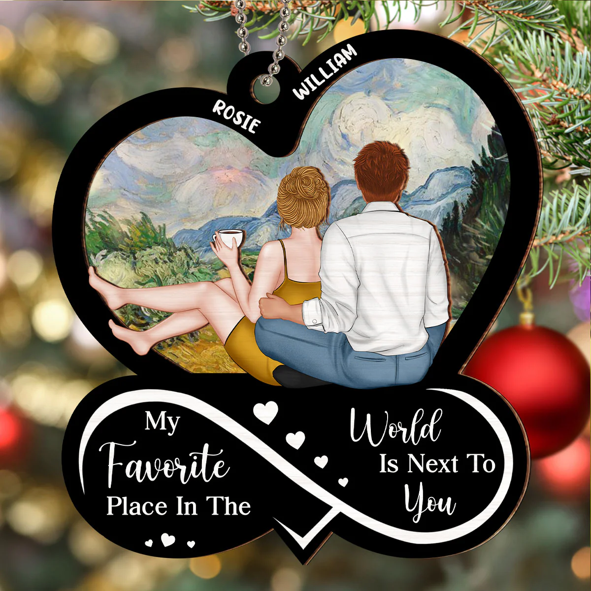 My Favorite Place Is Next To You - Personalized Custom Suncatcher Ornament - Image 4