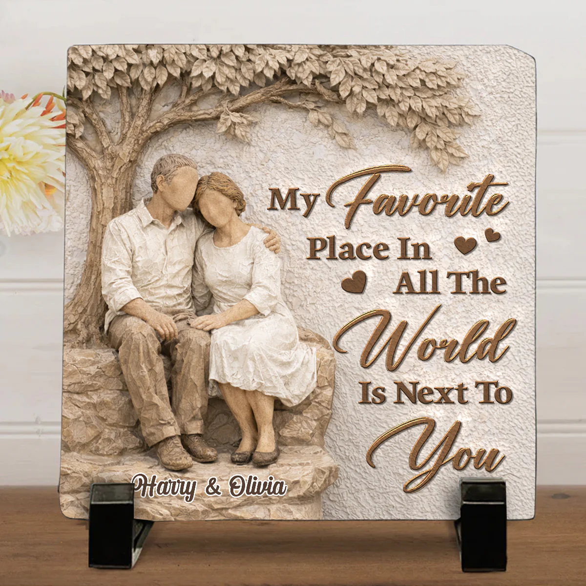 My Favorite Place Of All - Personalized Custom 3D Effect Square Shaped Stone