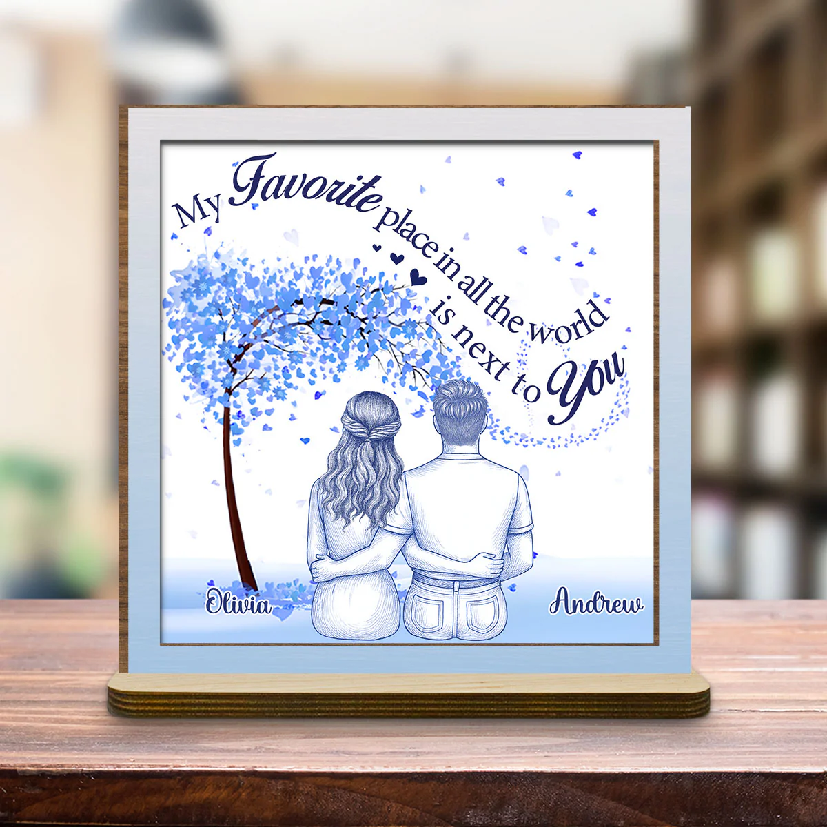 My Favorite Place - Personalized Custom 2-Layer Wood Plaque With Flat Base - Image 3