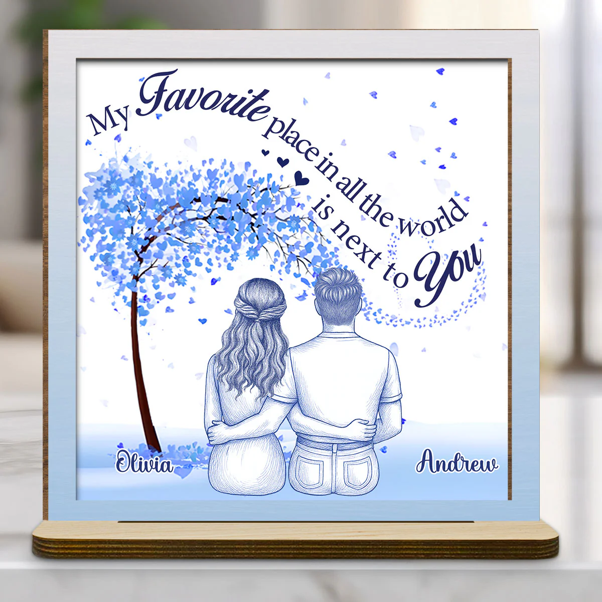 My Favorite Place - Personalized Custom 2-Layer Wood Plaque With Flat Base - Image 5