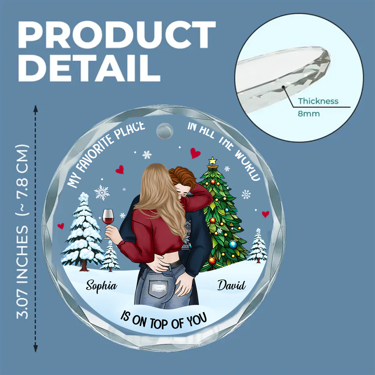 My Favorite Place - Personalized Custom Glass Ornament - Image 6