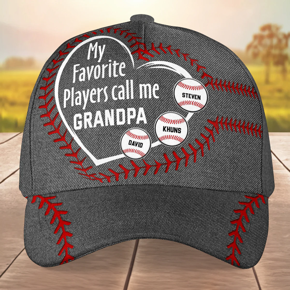 My Favorite Player Call Me Grandpa Dad - Personalized Custom Classic Cap - Image 2