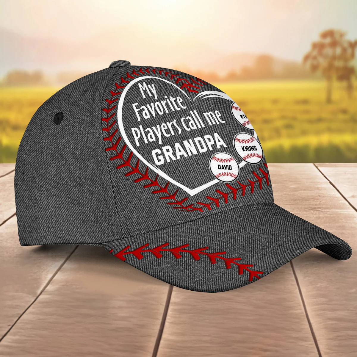 My Favorite Player Call Me Grandpa Dad - Personalized Custom Classic Cap - Image 4