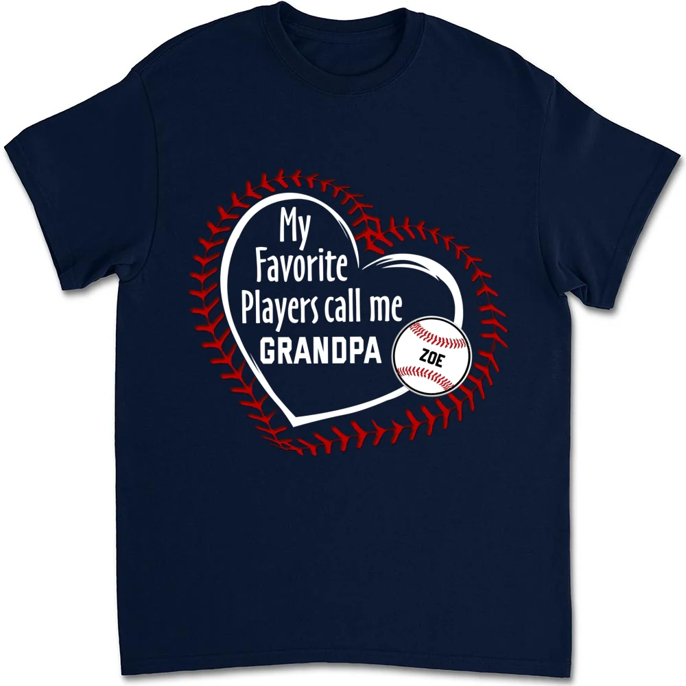 My Favorite Players Call Me Grandpa - Personalized Custom Shirt - Image 9