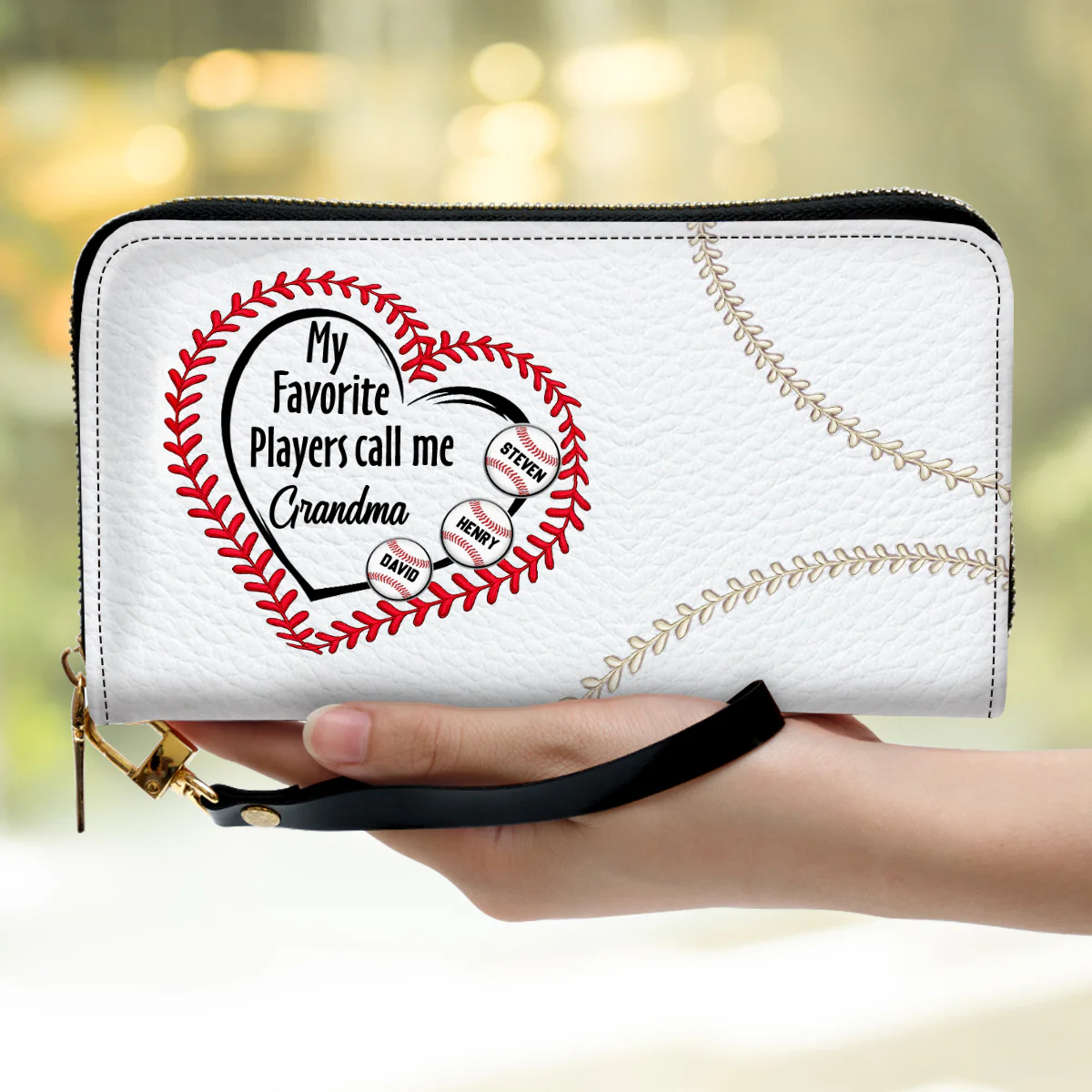 My Favorite Players Call Me - Personalized Custom Leather Wallet - Image 2