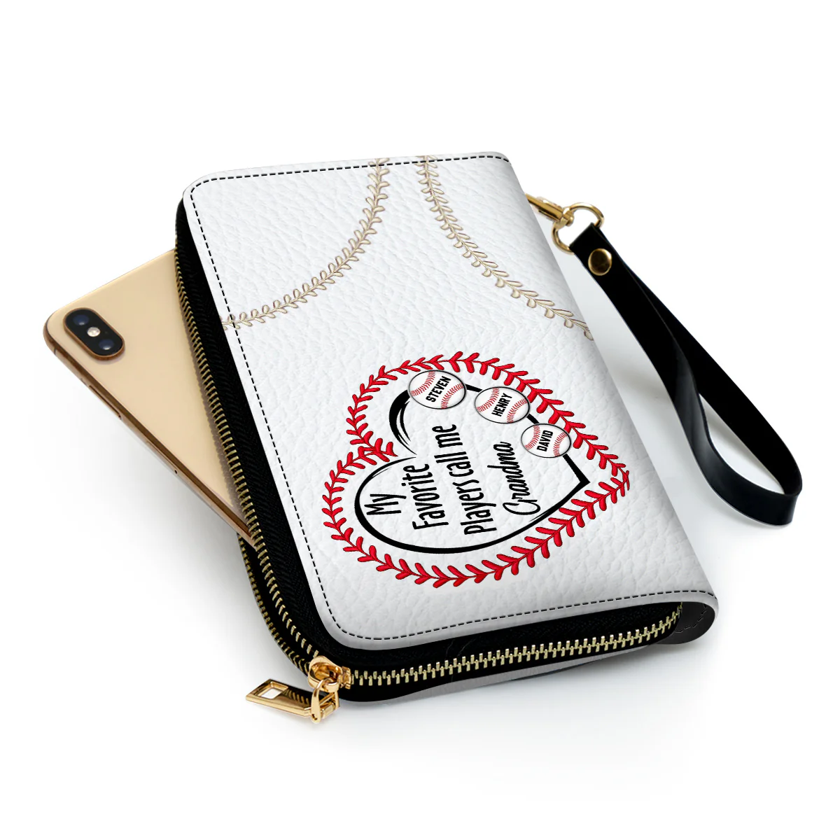 My Favorite Players Call Me - Personalized Custom Leather Wallet - Image 3