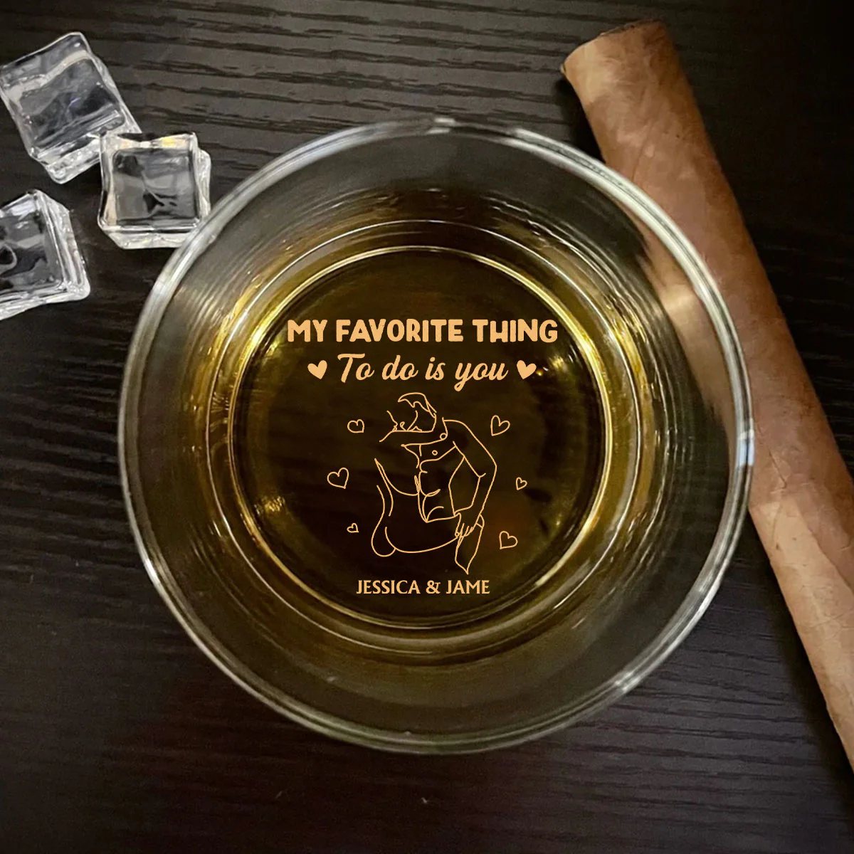 My Favorite Thing To Do - Personalized Custom Engraved Whiskey Glass - Image 3
