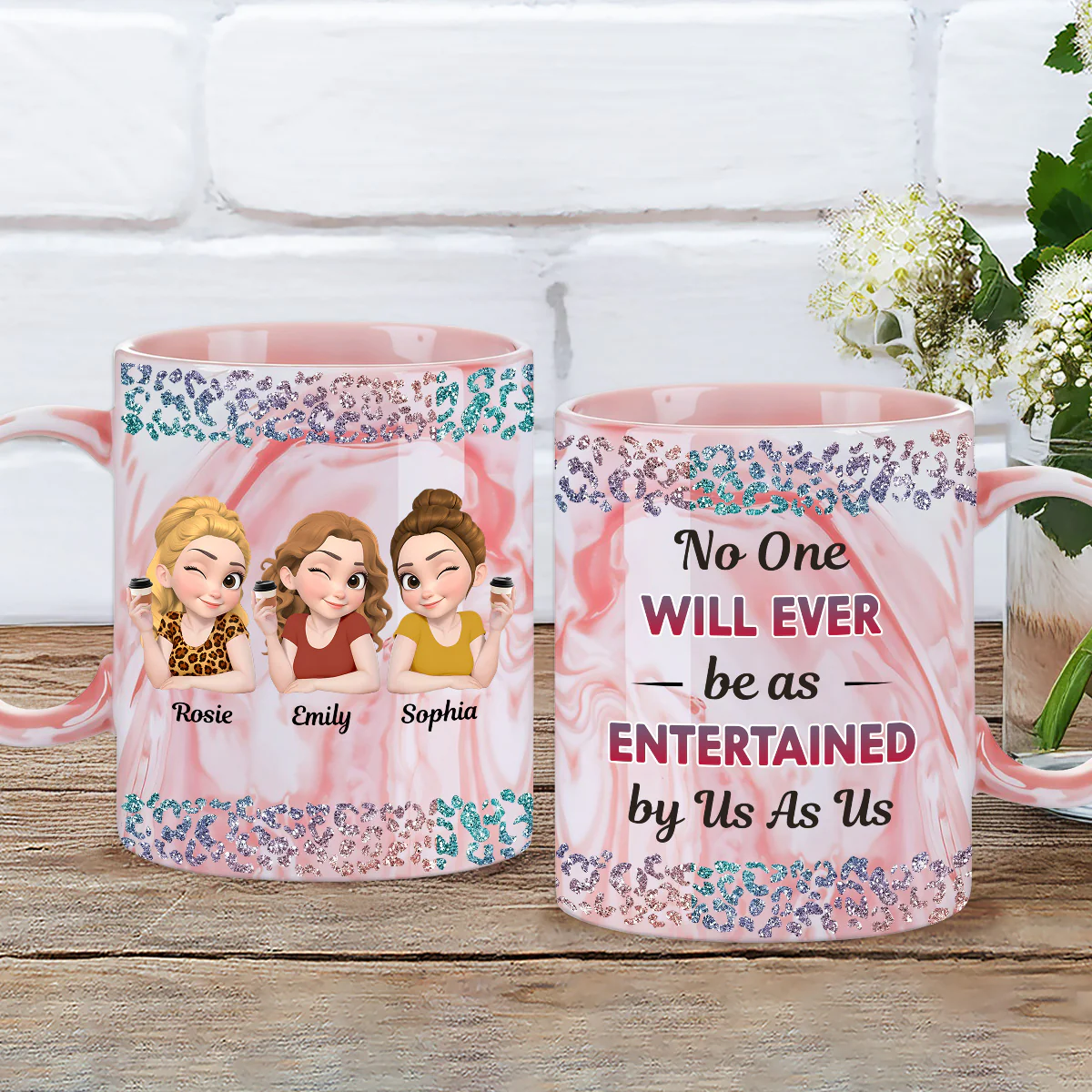 My Favorite Weirdo - Personalized Custom Pink Marble Mug - Image 4
