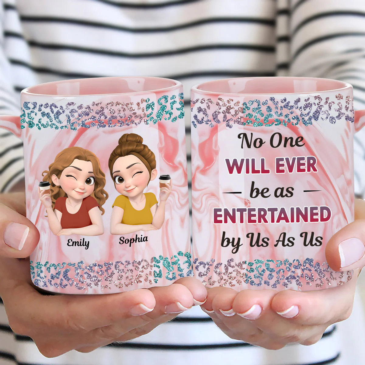 My Favorite Weirdo - Personalized Custom Pink Marble Mug - Image 5