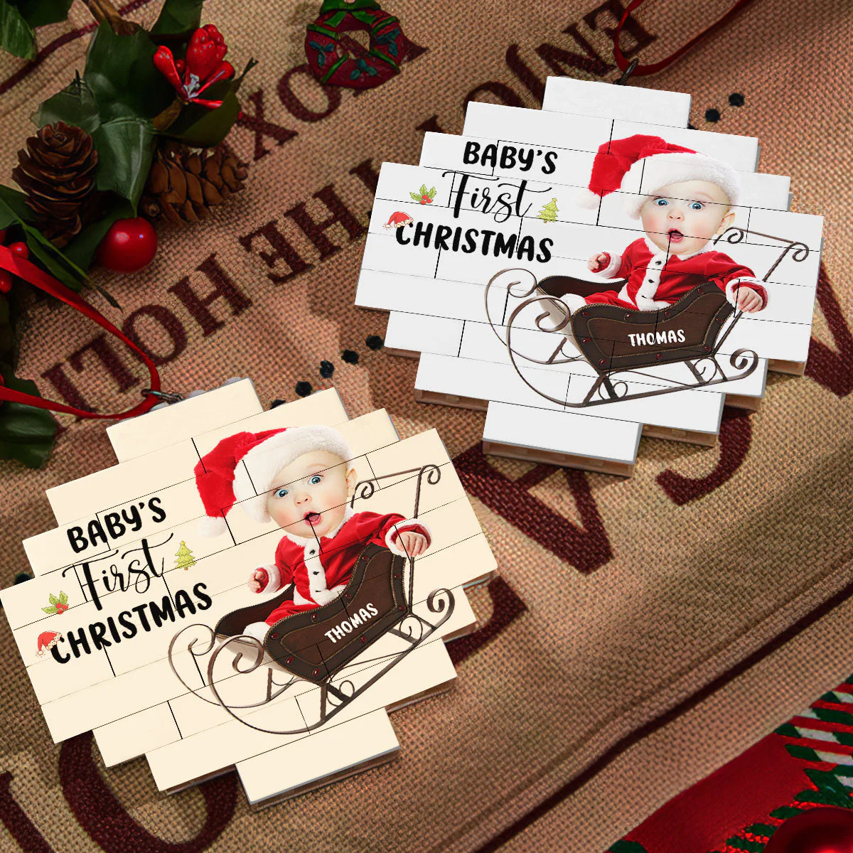 My First Christmas - Personalized Custom Puzzle Ornament - Image 3