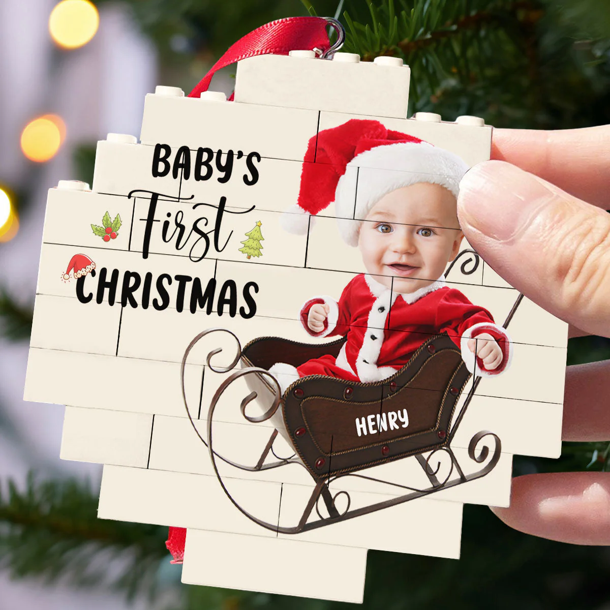 My First Christmas - Personalized Custom Puzzle Ornament - Image 4