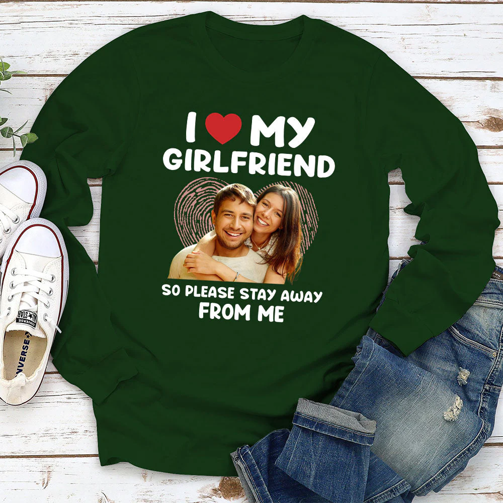 My Girlfriend - Personalized Custom Long Sleeve T-shirt - Image 3