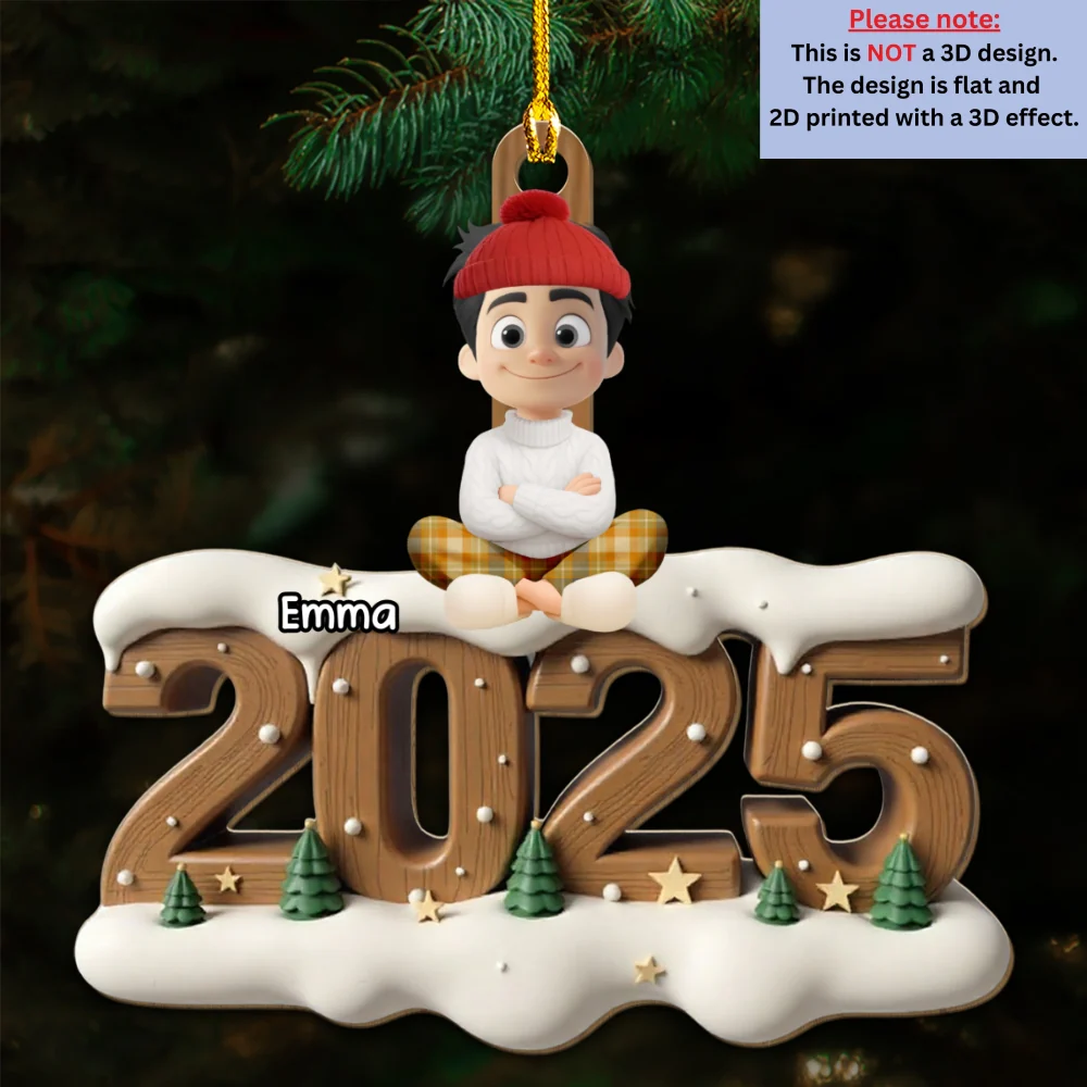 My Grand Babies This Year Onwards - Personalized Custom 3D Effect Wood Ornament - Image 5
