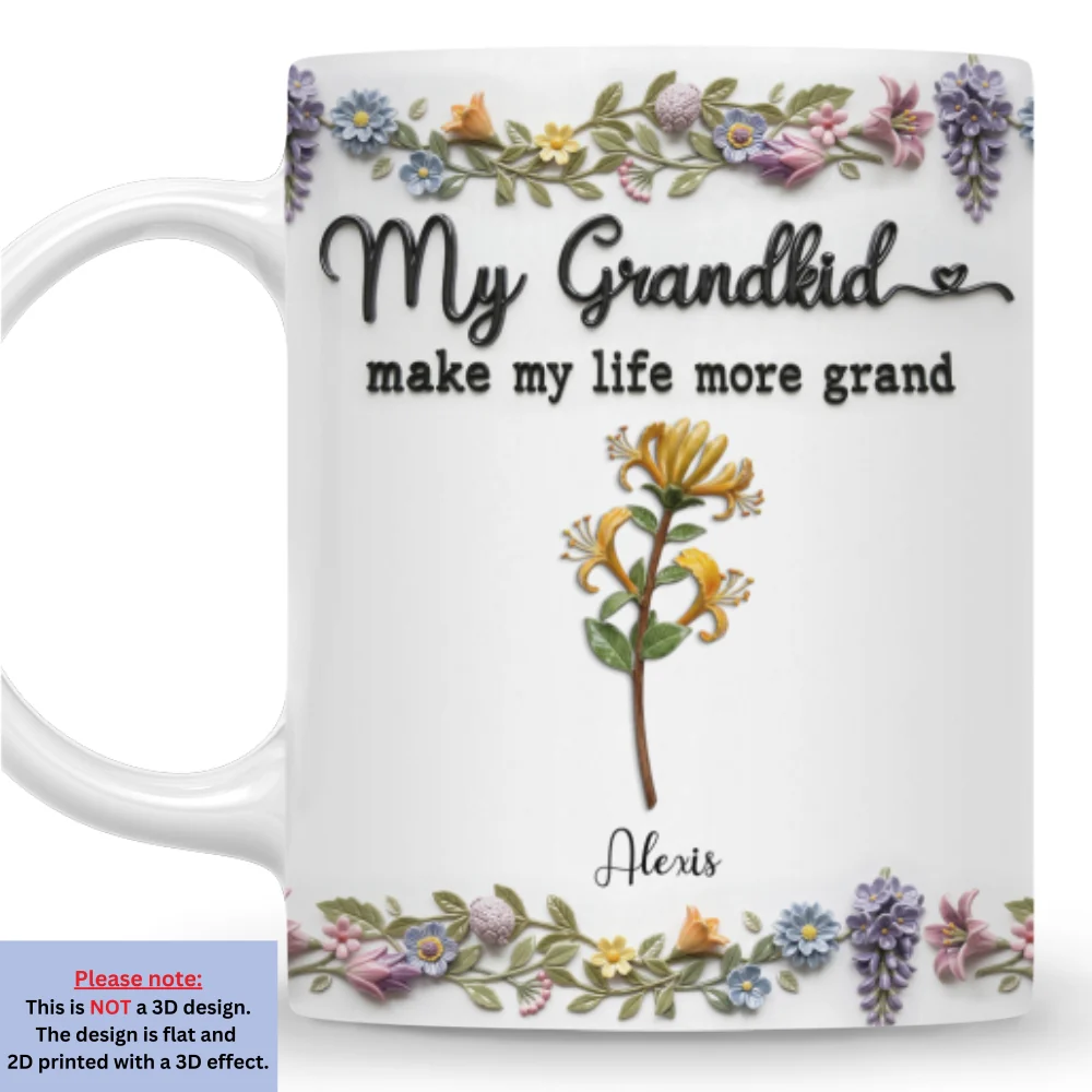 My Grandkids Make Life Bloom - Personalized Custom 3D Effect Mug - Image 8