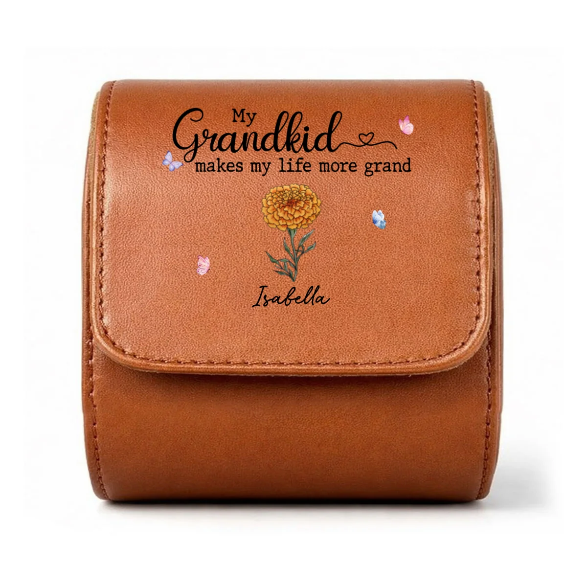 My Grandkids Make My Life More Grand - Personalized Custom Leather Watch Case - Image 8