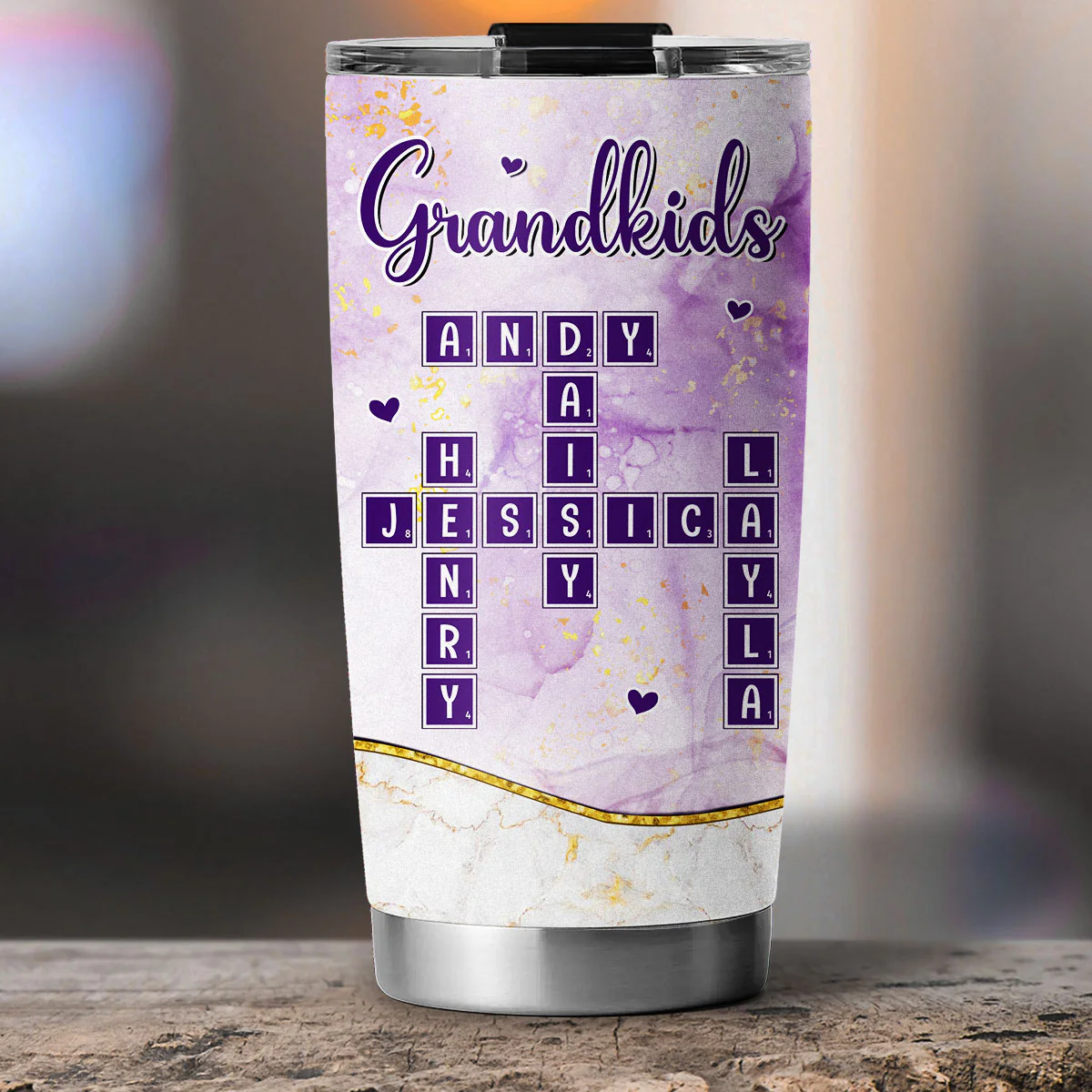 My Grandkids Name Crossword - Personalized Custom Tumbler - Image 2