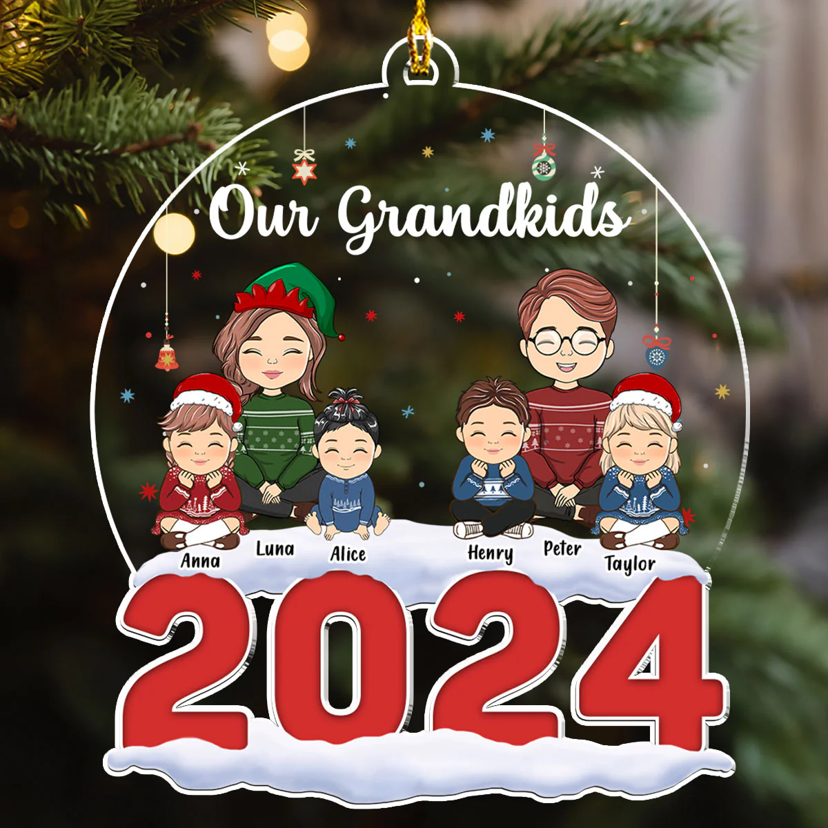 My Grandkids - Personalized Custom Acrylic Ornament - Image 4