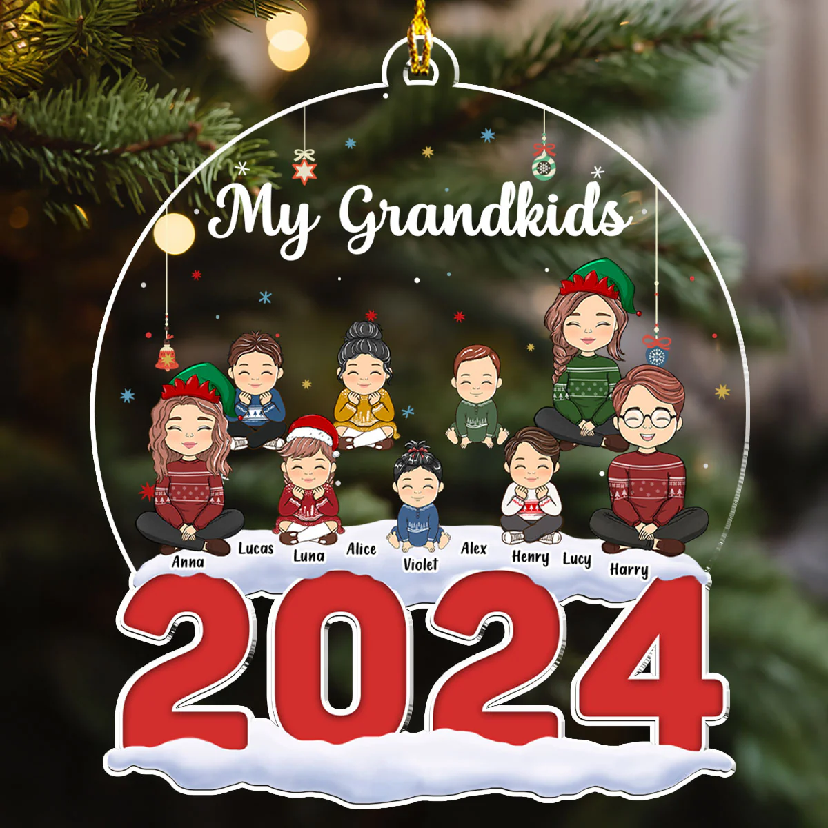 My Grandkids - Personalized Custom Acrylic Ornament - Image 5