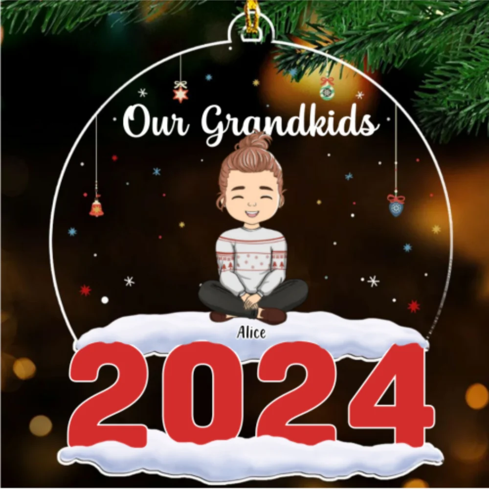 My Grandkids - Personalized Custom Acrylic Ornament - Image 6