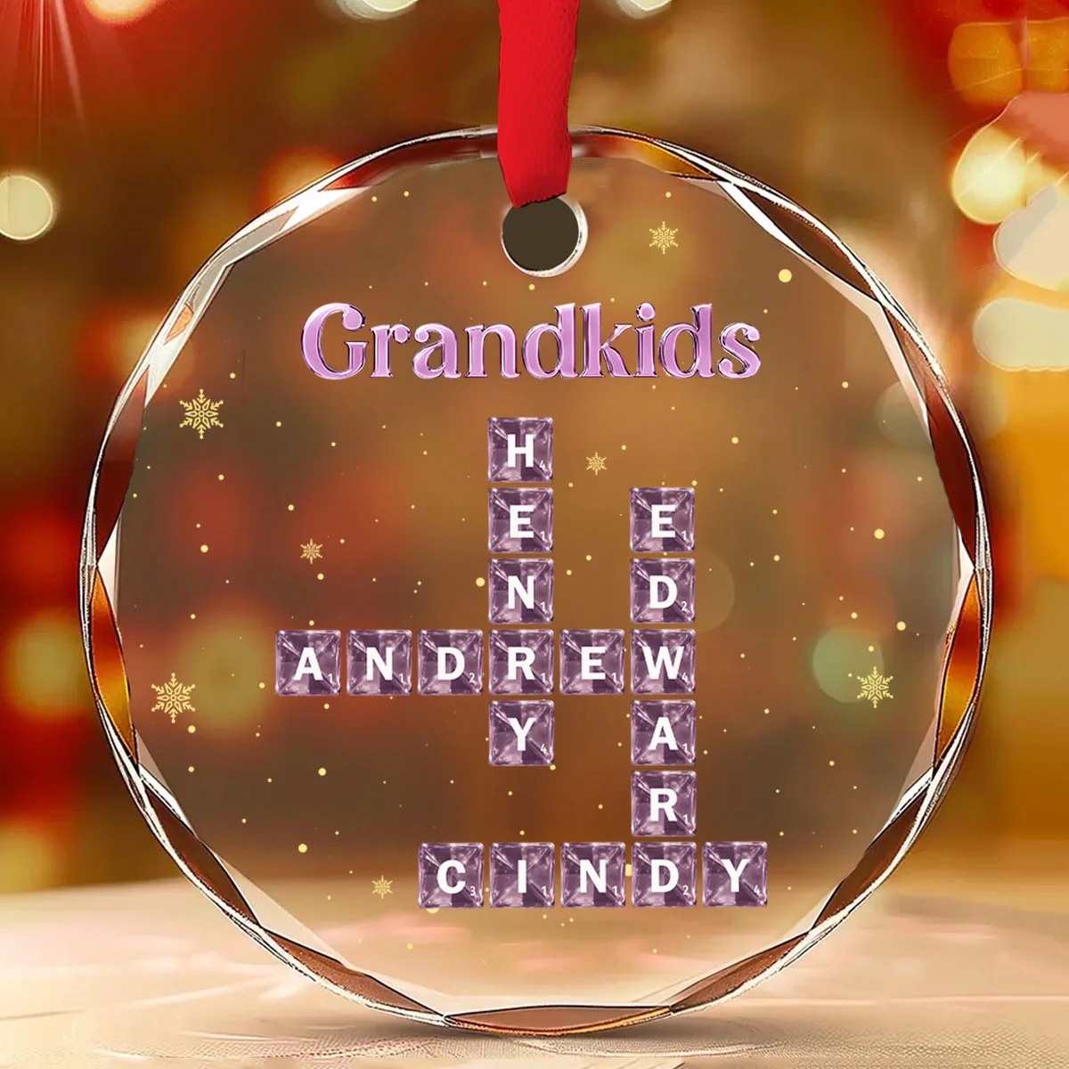 My Grandkids  - Personalized Custom Glass Ornament - Image 2