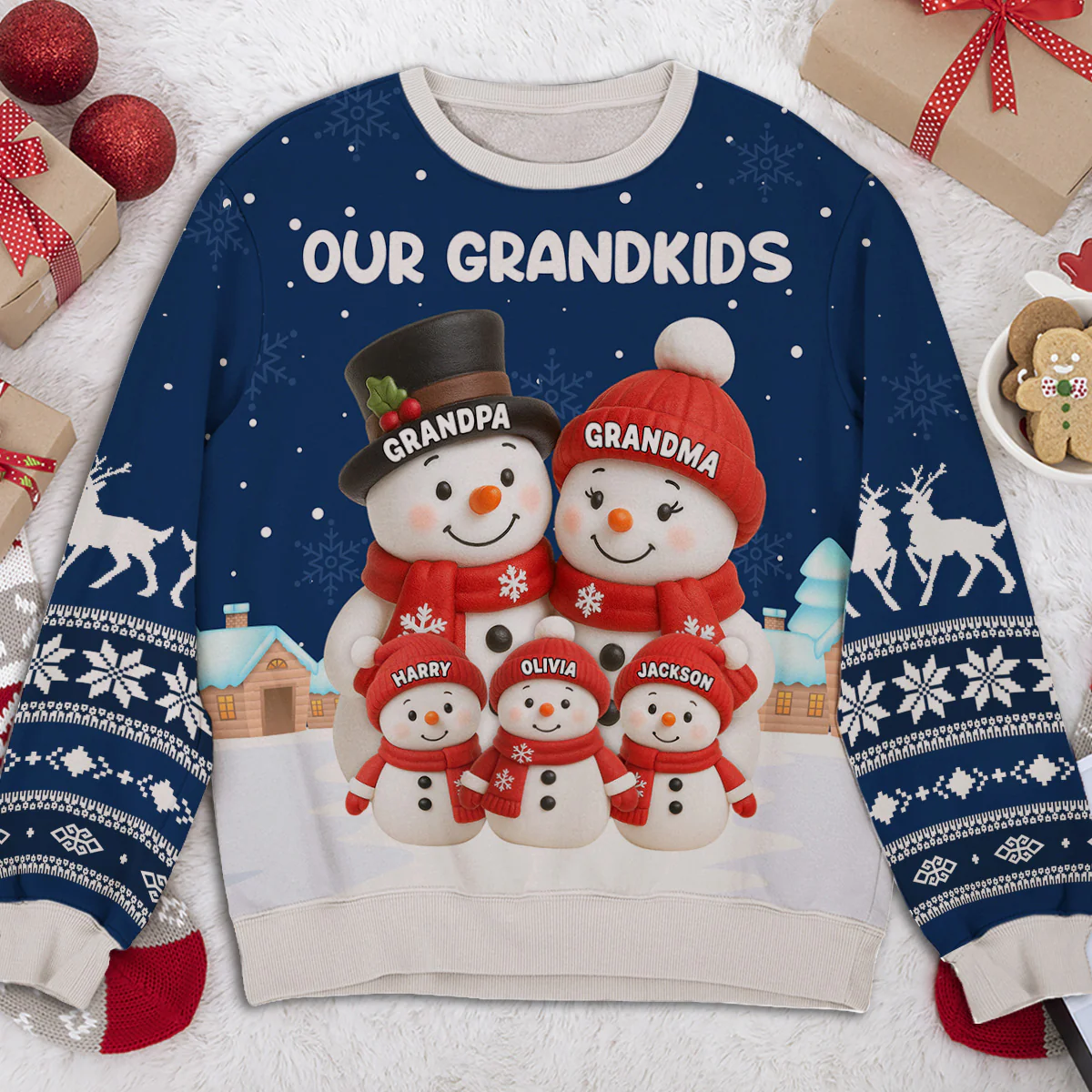 My Grandkids Snow - Personalized Custom All-Over-Print Sweatshirt - Image 2