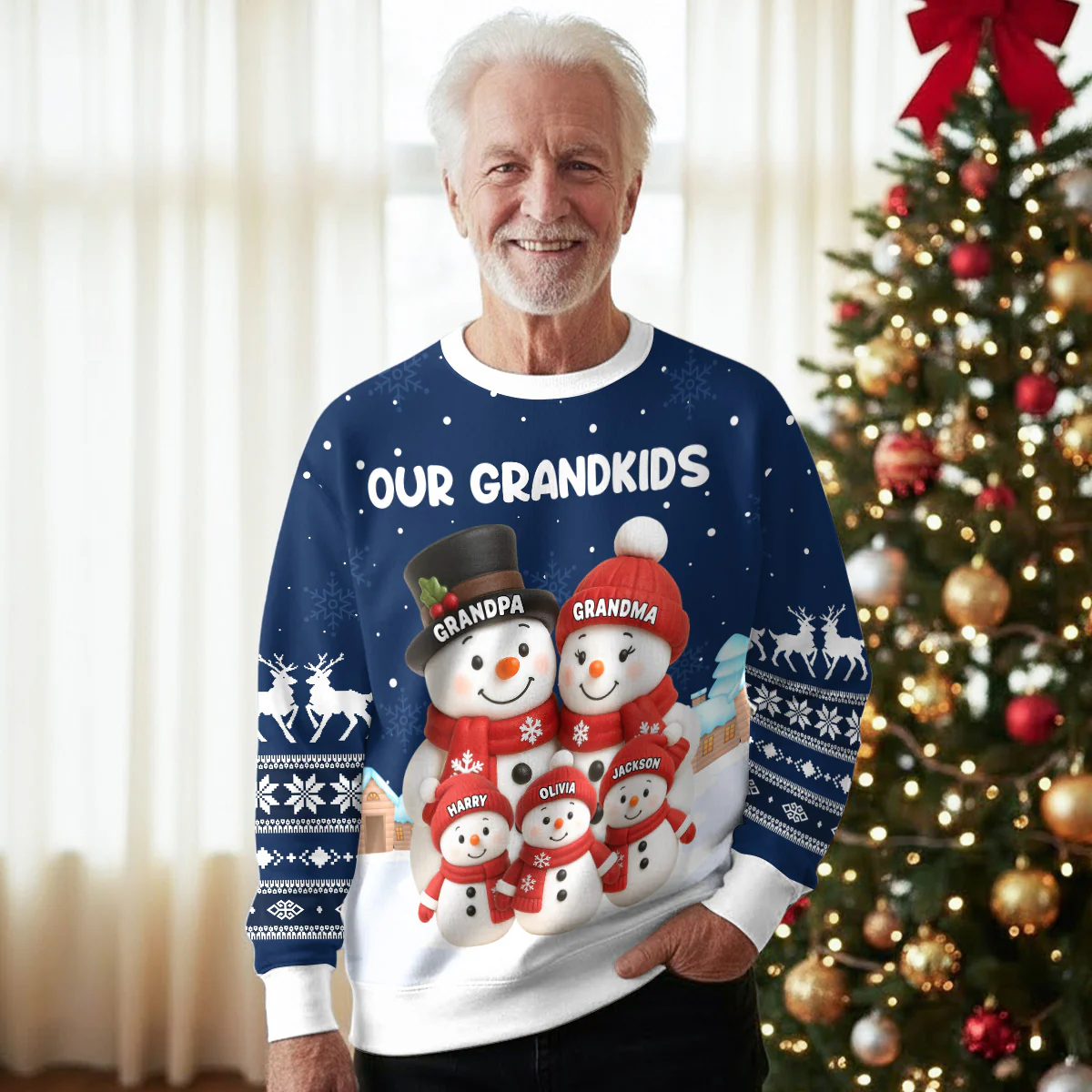 My Grandkids Snow - Personalized Custom All-Over-Print Sweatshirt - Image 4