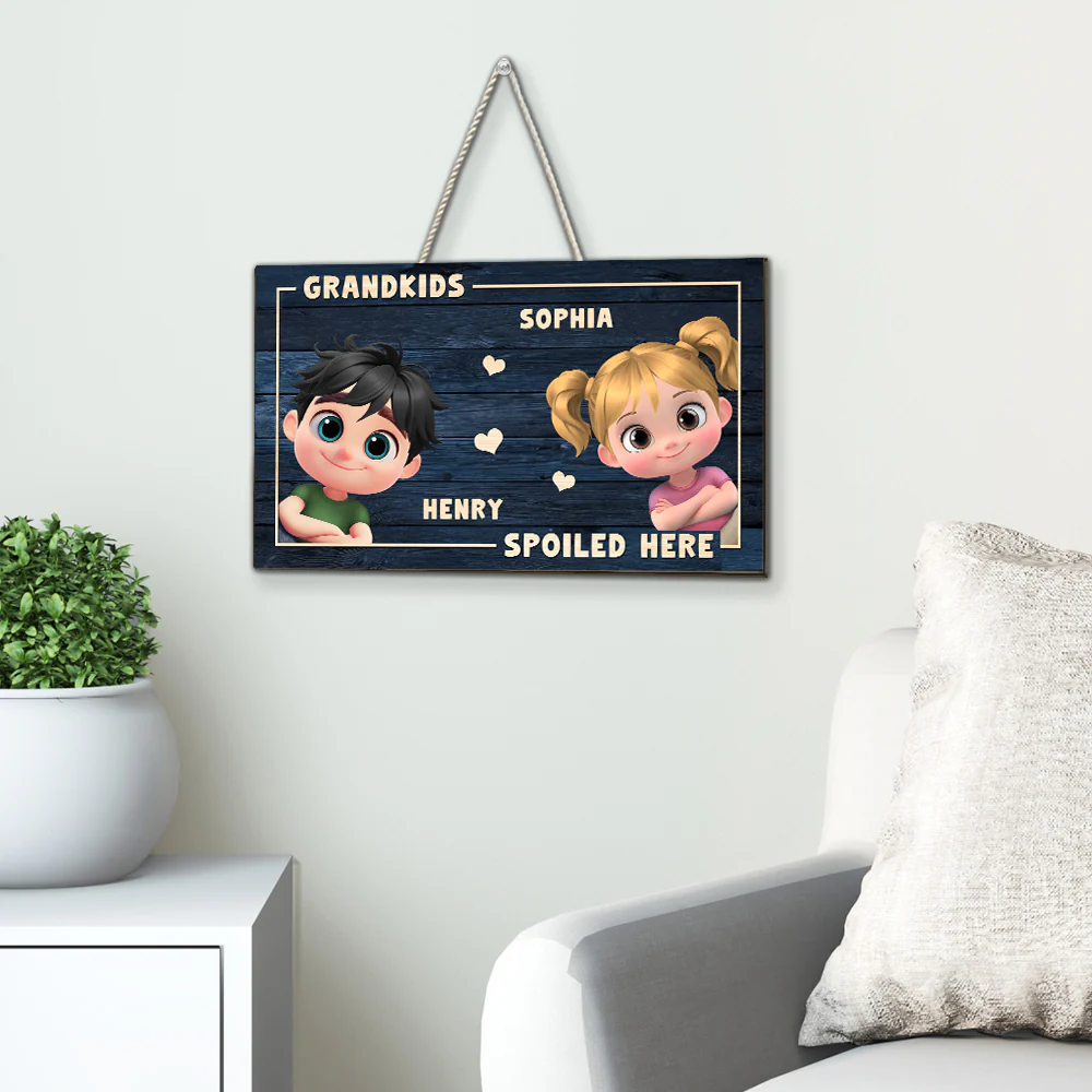 My Grandkids Spoiled Here- Personalized Custom Wood Sign - Image 4