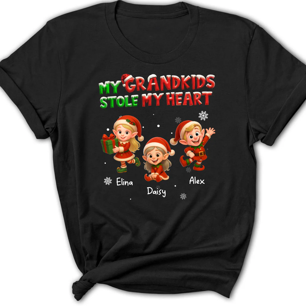 My Grandkids Stole My Heart - Personalized Custom Shirt - Image 2
