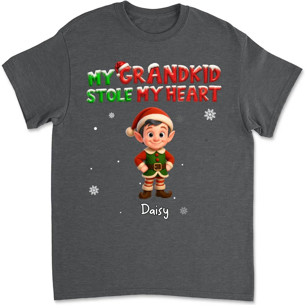My Grandkids Stole My Heart - Personalized Custom Shirt - Image 8