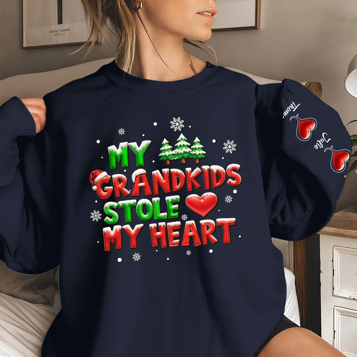 My Grandkids Stole My Heart - Personalized Custom Sweatshirt