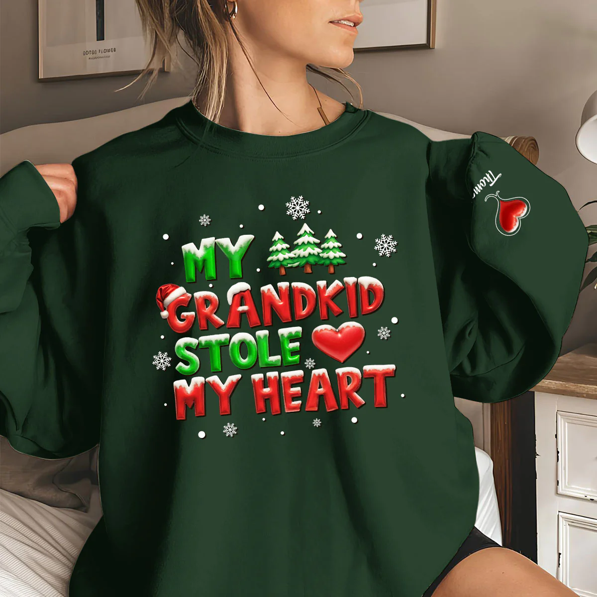 My Grandkids Stole My Heart - Personalized Custom Sweatshirt - Image 2