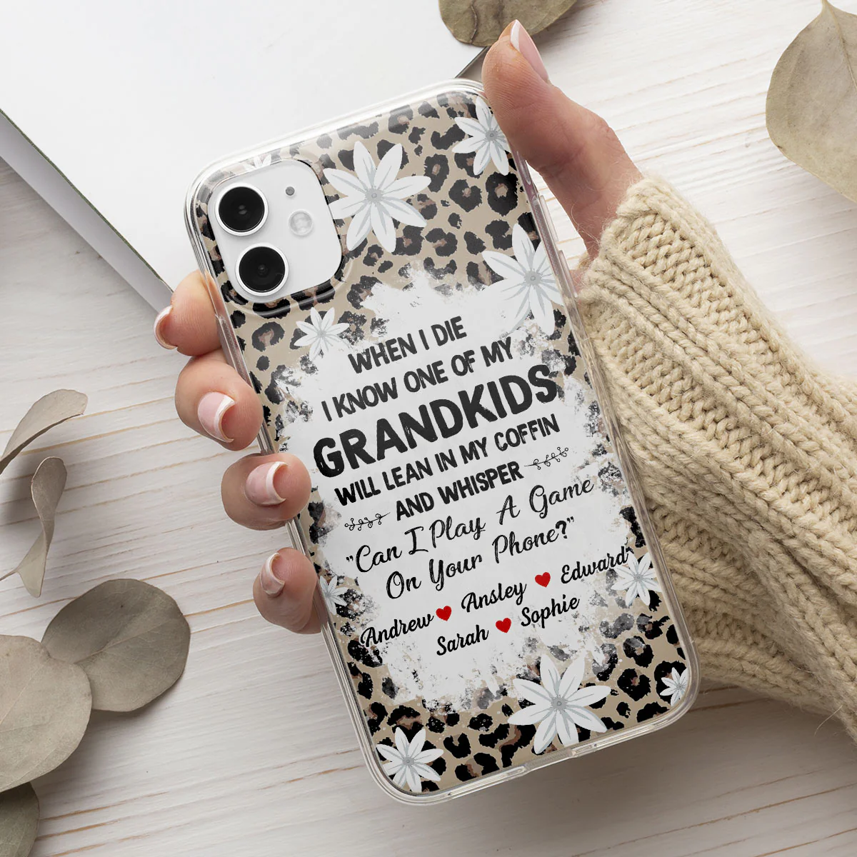 My Grandkids Will Whisper - Personalized Custom Phone Case - Image 2