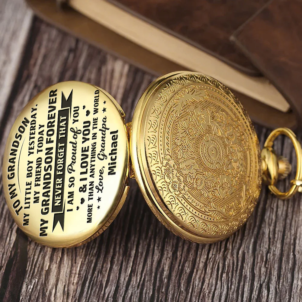 My Grandson Forever - Personalized Custom Pocket Watch - Image 2