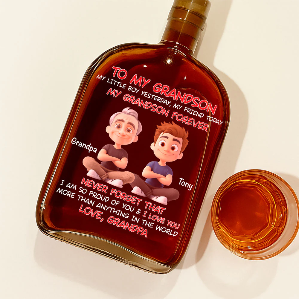 My Grandson Forever - Personalized Custom Spirits Decanter - Image 2