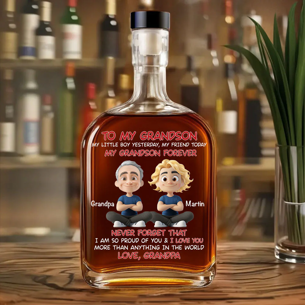 My Grandson Forever - Personalized Custom Spirits Decanter - Image 3